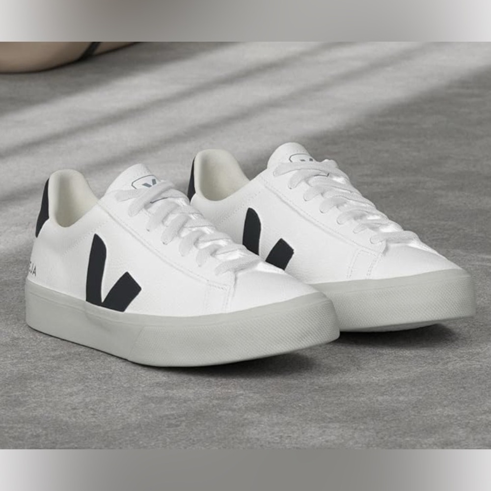 Veja Women's White and Black Casual Sneakers - Picture 3 of 3